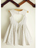 White And Black Polka Dots Print Heart Back Sweet Flower Girl Dress